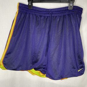Nike Shorts Dri Fit Smocked Waist Mesh Lined Mens Size XL Purple Yellow Orange